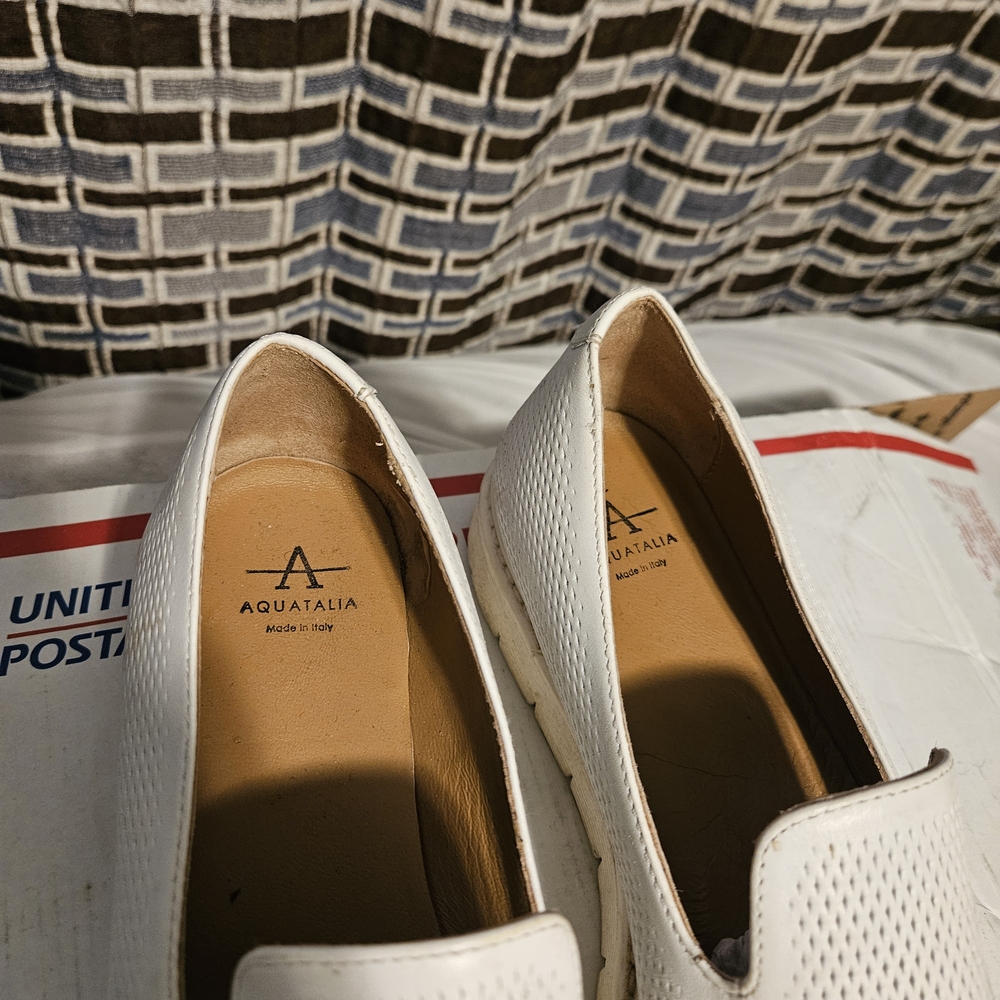 Aquatalia Cream Slip-On Flats - Picture 2 of 4